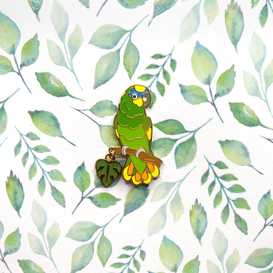 Orange-winged Amazon Parrot Pin