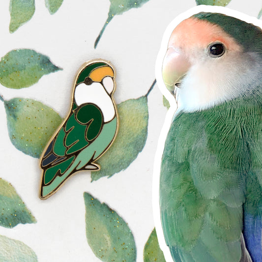 Peach-Faced Lovebird Mini Pin