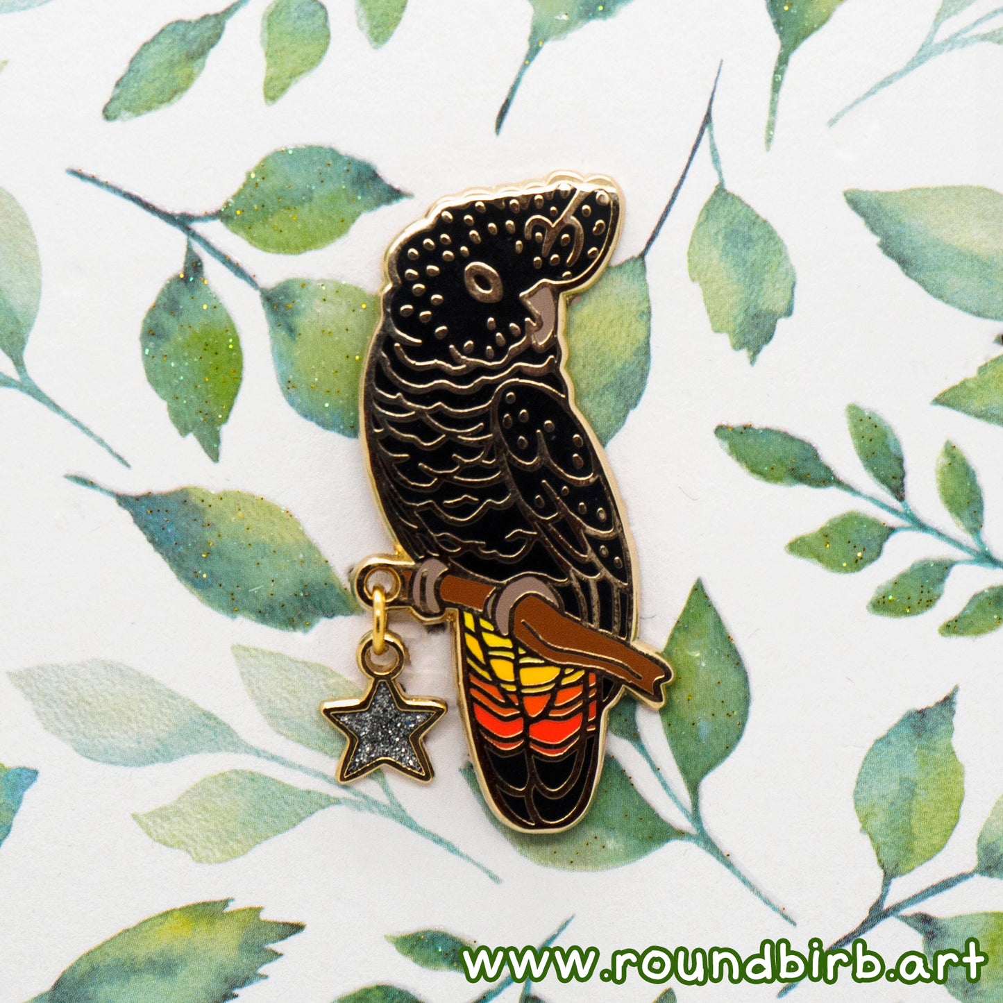 Red Tailed Black Cockatoo Pin (Female)