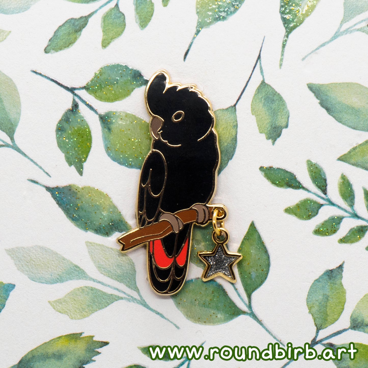 Red Tailed Black Cockatoo Pin (Male)