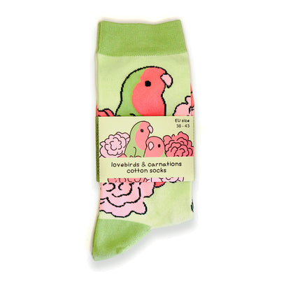 Lovebirds & Carnations Cotton Socks