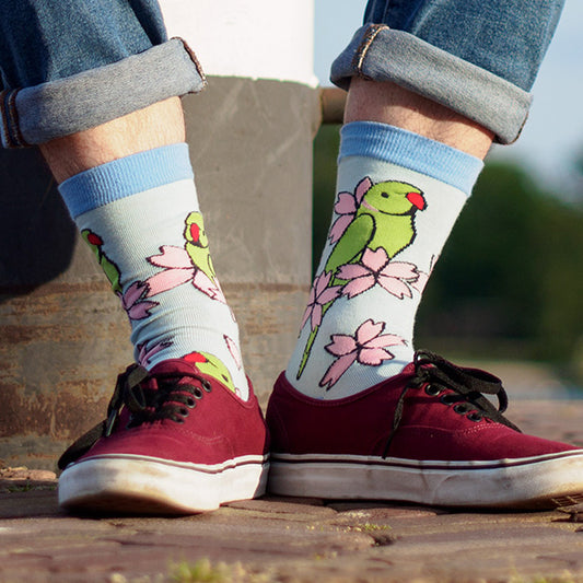 Ringneck & Blossoms Cotton Socks