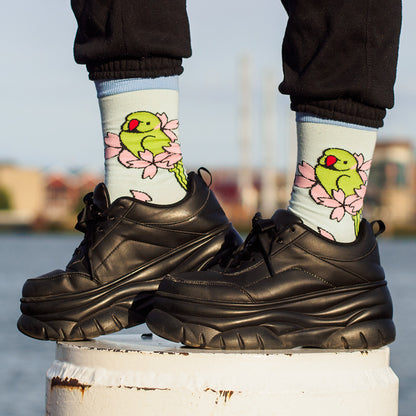 Ringneck & Blossoms Cotton Socks