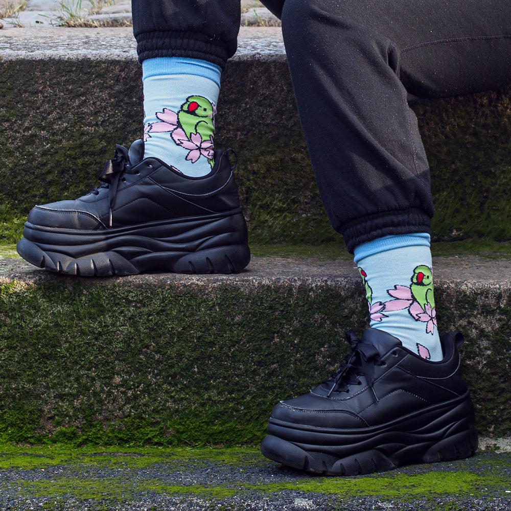 Ringneck & Blossoms Cotton Socks