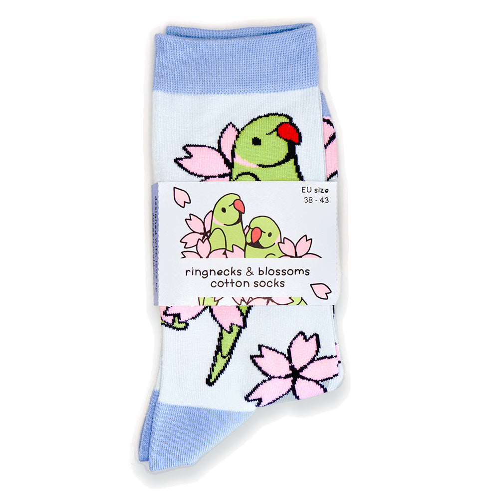 Ringneck & Blossoms Cotton Socks