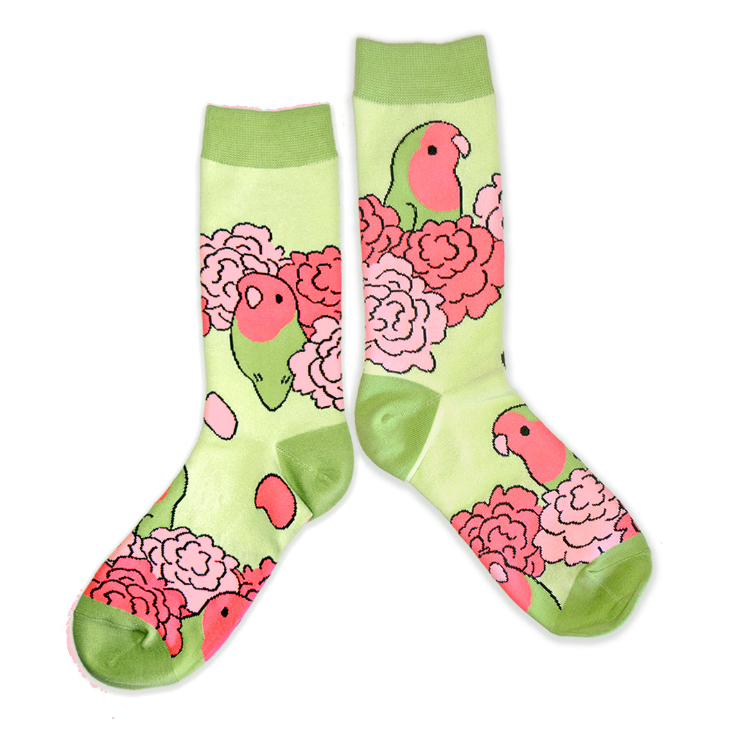 Lovebirds & Carnations Cotton Socks