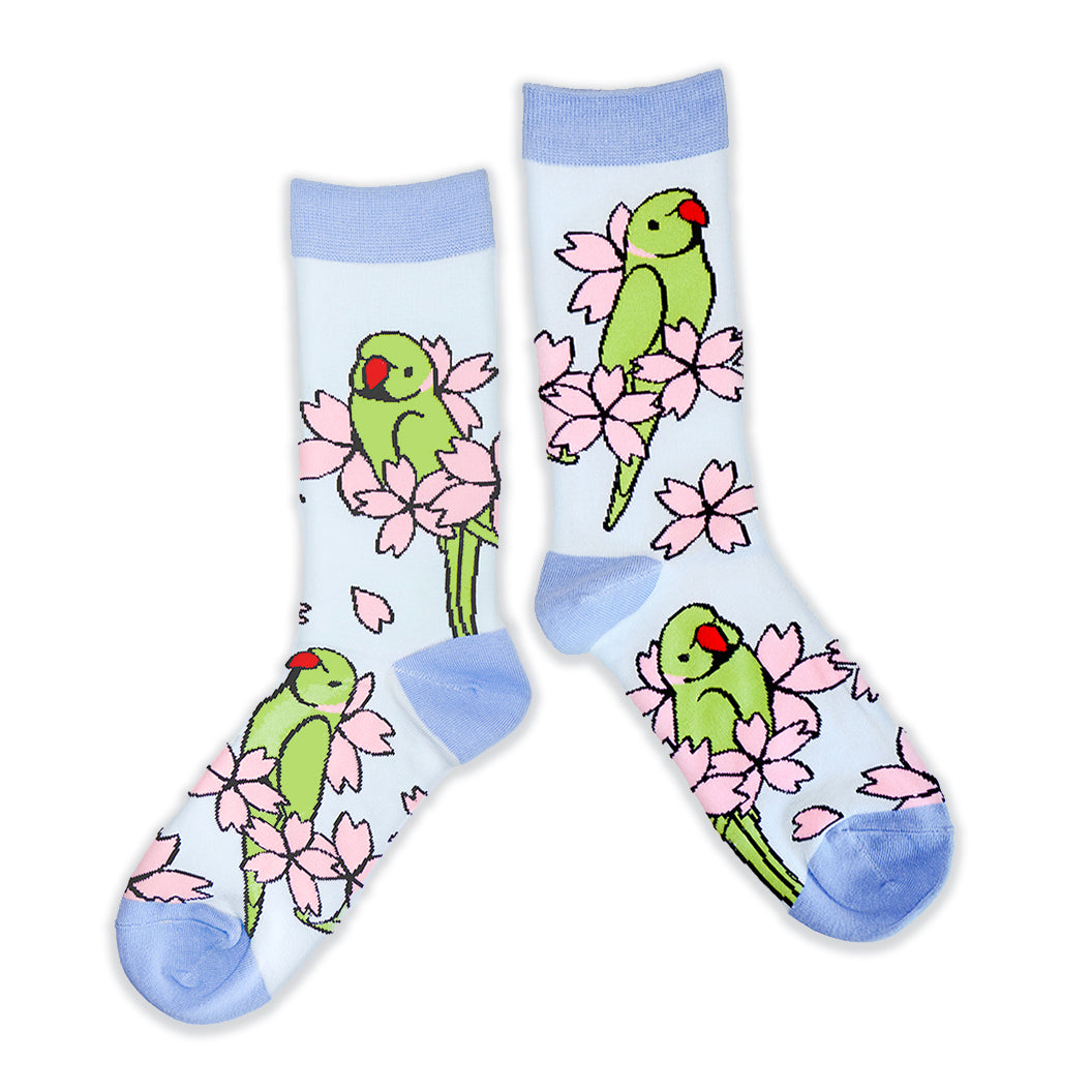 Ringneck & Blossoms Cotton Socks