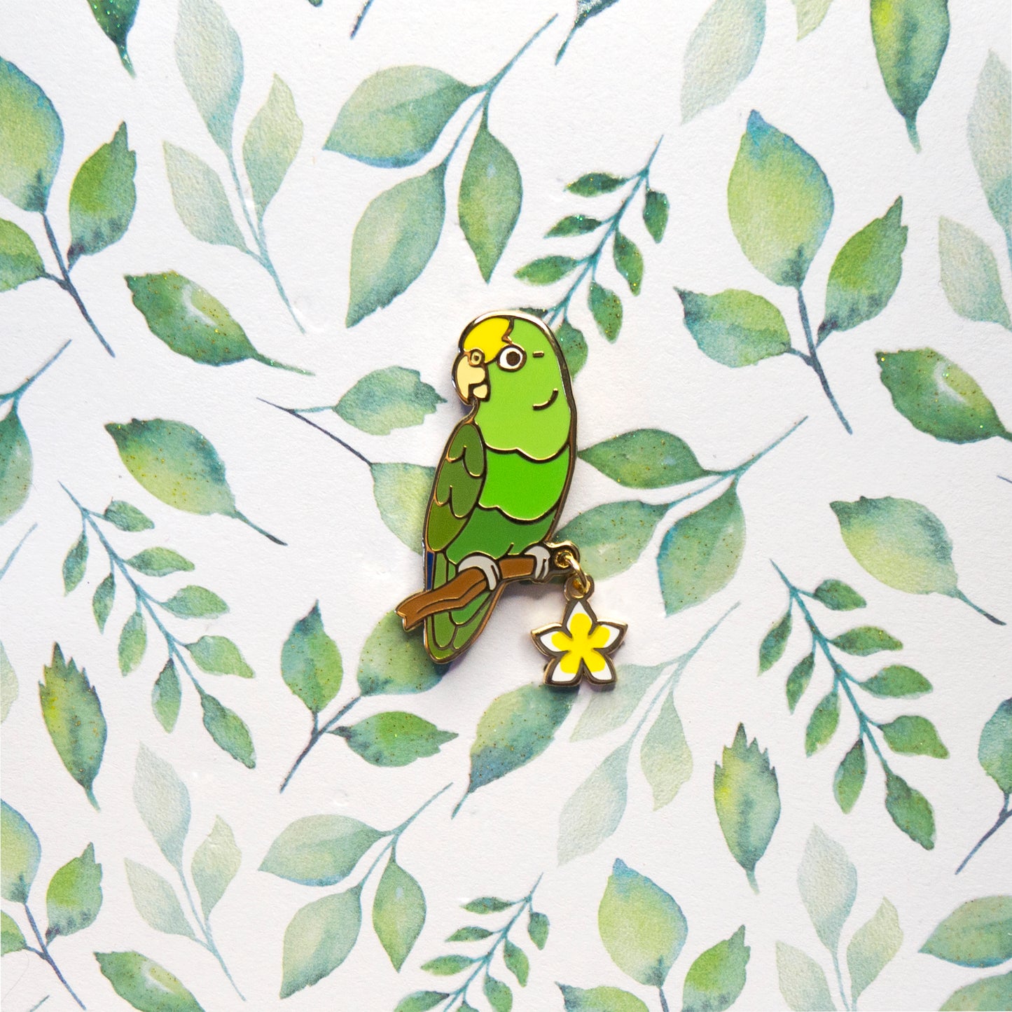 Yellow-crowned Amazon Parrot Pin