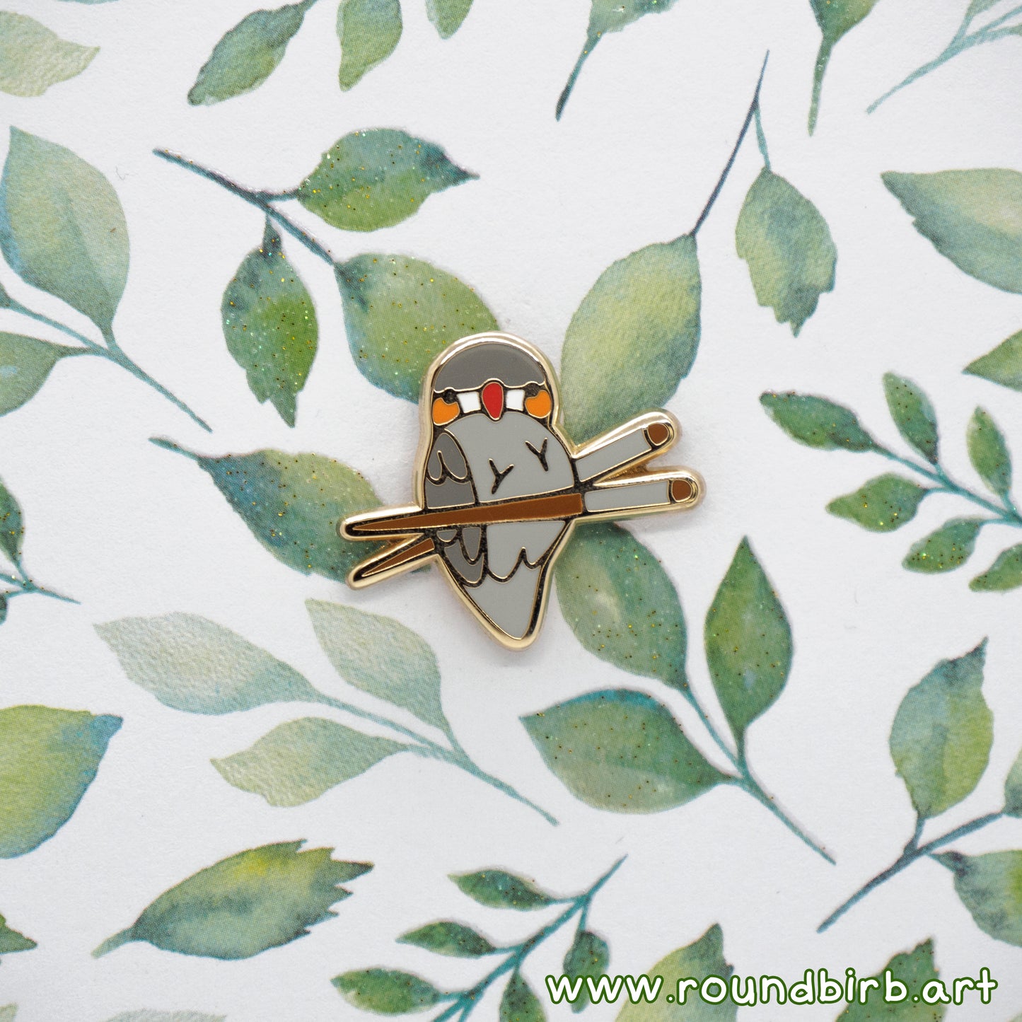 Bird and Chopsticks Pin